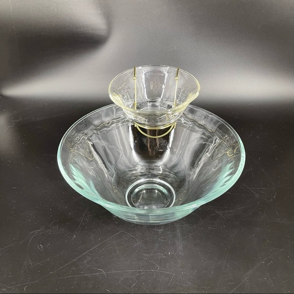 New ~ Vintage Indiana Glass 3 Pieces Chip “N” Dip Set In Original Box - Picture 7 of 8